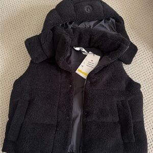 lululemon athletica Black  Wunder Puff Textured Fleece Vest NWT Sz 8
